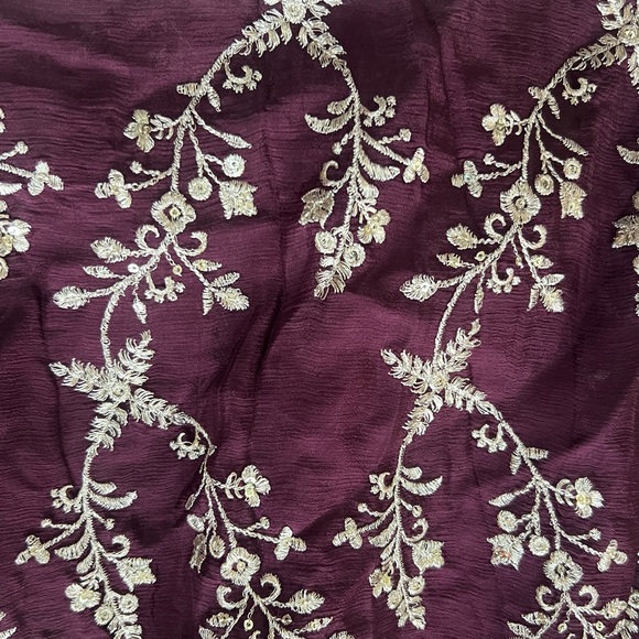 Indian Embroidered Eggplant Purple Outfit - Picture 4 of 5